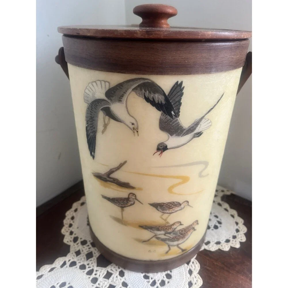 Vintage Bacova Guild Bird Fiberglass Ice Bucket